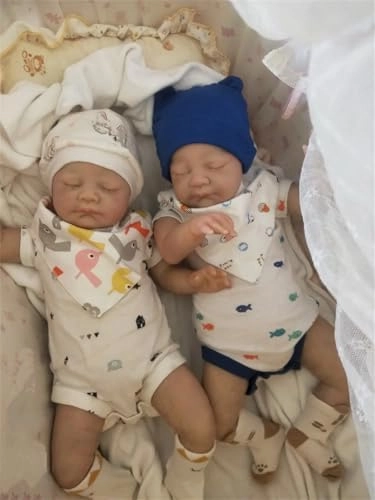 Reborn Baby Dolls Twins - 20 inches/50 cm Silicone Ages 3+