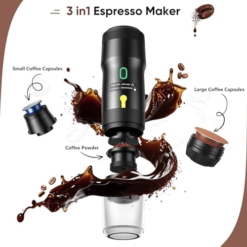 Portable Espresso Machine - 20-Bar 7500mAh USB-C