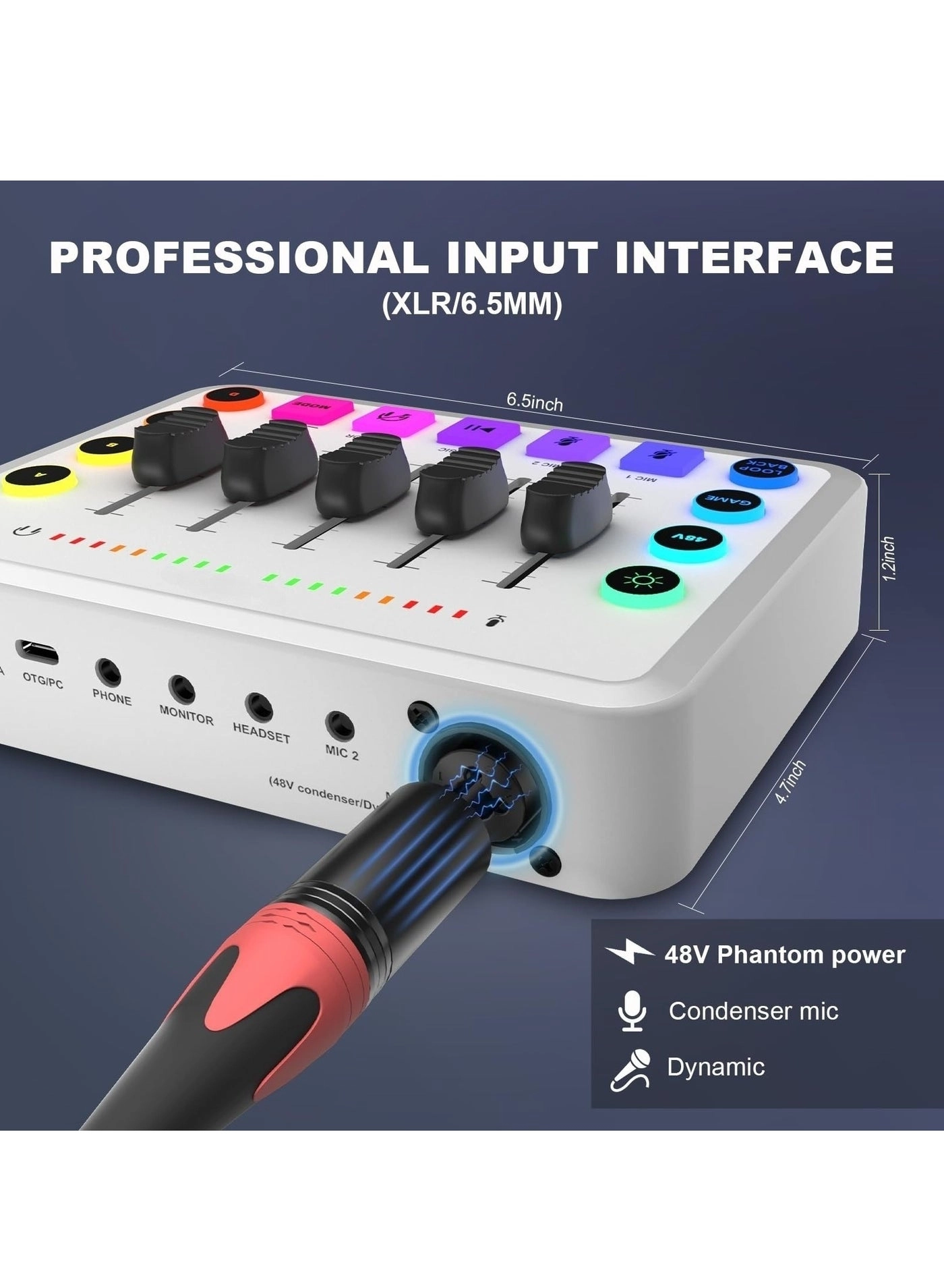 Audio Mixer + Microphone + Stand + Cables