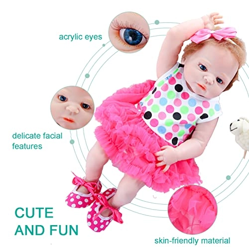 Reborn Baby Doll - 22 Inch Soft Vinyl Blonde Blue Eyes