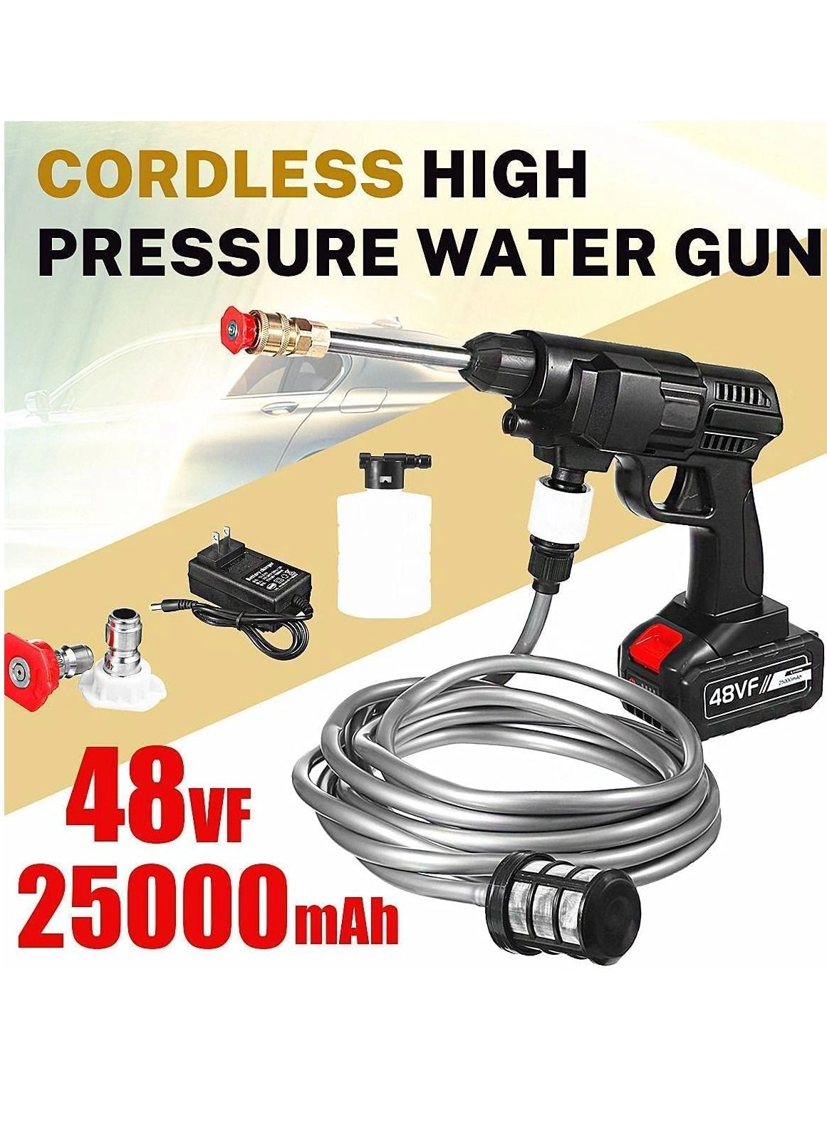 Cordless Portable Washer - 48V 200W 30Bar