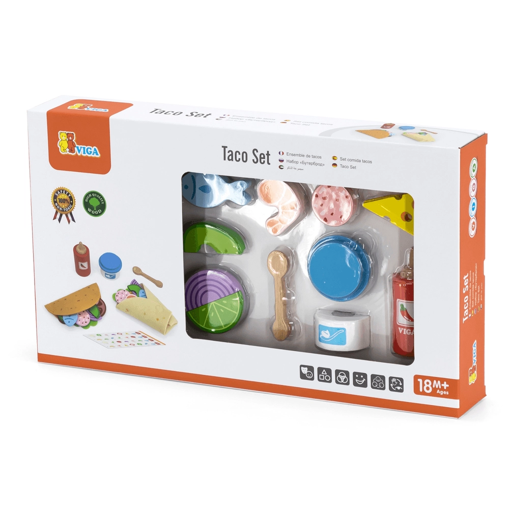 VIGA Taco Wooden Role Play Toy Set - 27 pcs (29464294-44677)