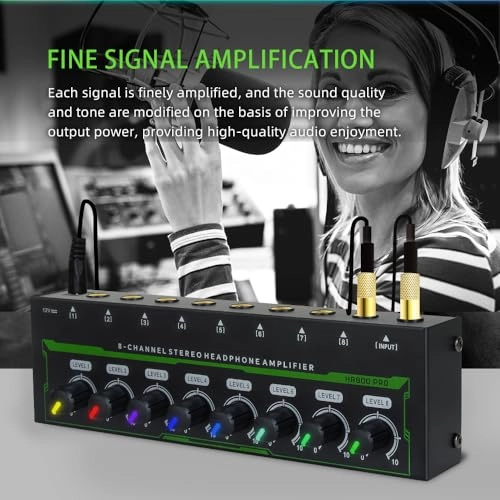 HA800S - 8-Channel Stereo Headphone Amplifier