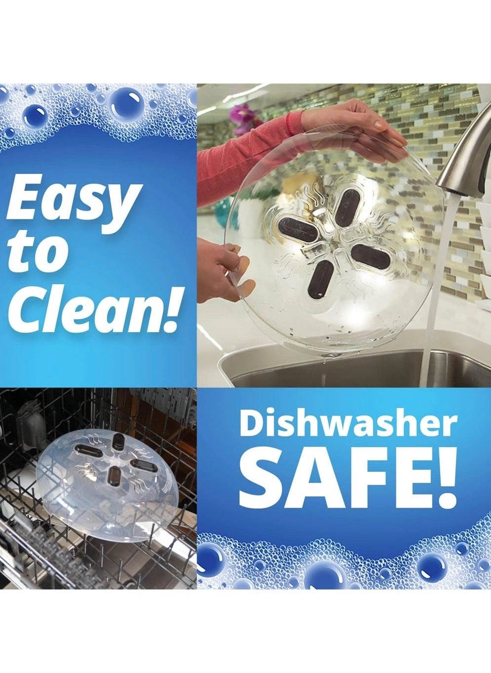 Magnetic Microwave Cover - Clear Anti-Splatter Steam Vents