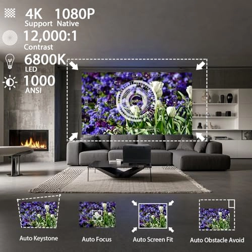 4K Projector - 1000 ANSI Lumens 1920 x 1080