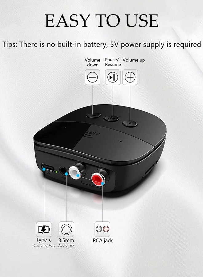 Bluetooth Receiver - Bluetooth 5.2 USB/TF 5V power supply