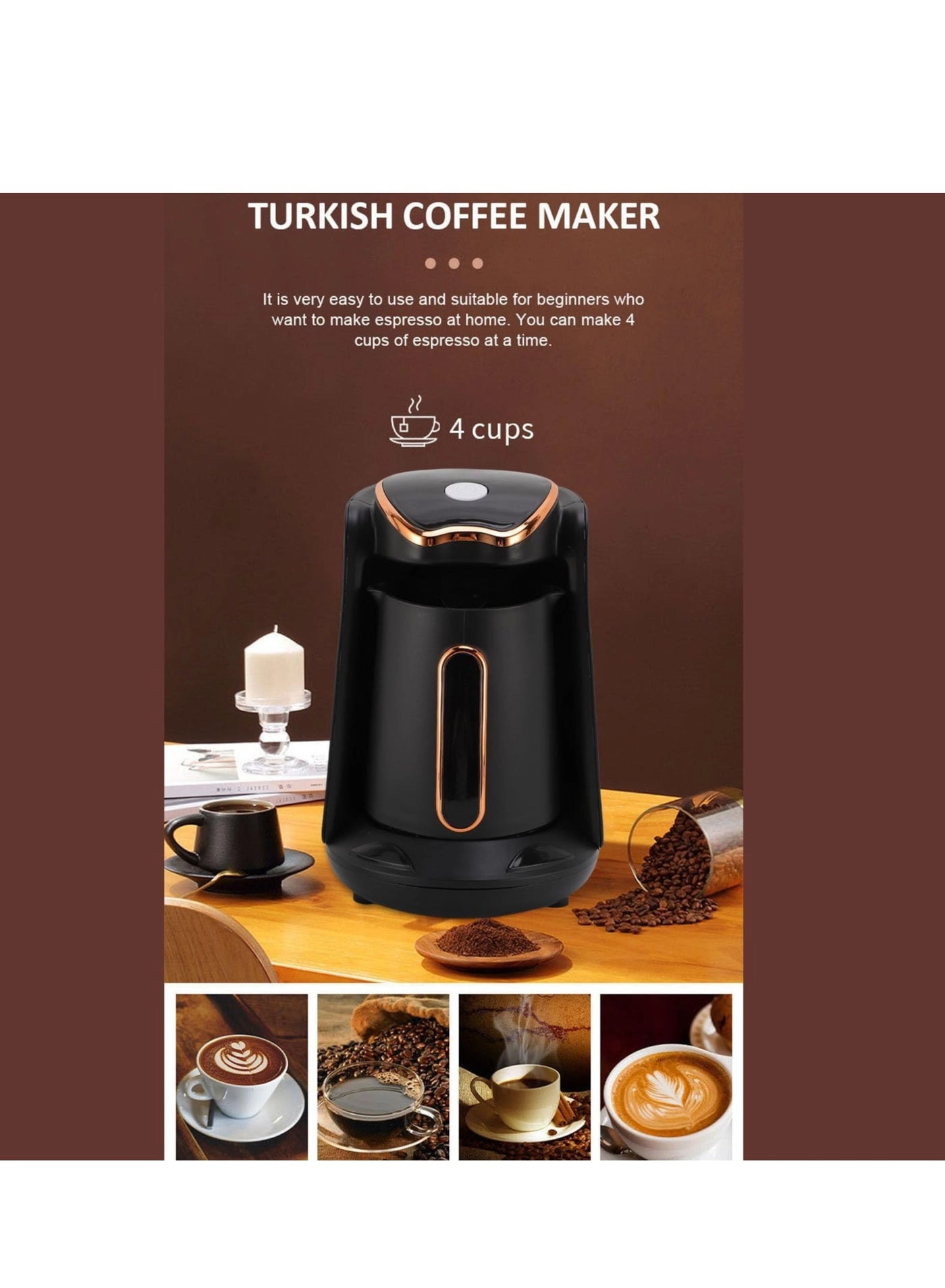 Turkish Coffee Maker - One-Touch Anti-Overflow Dry-burn Protection