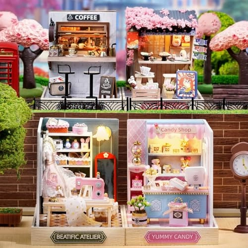 Miniature Dollhouse Kit - candy, cake and milk tea