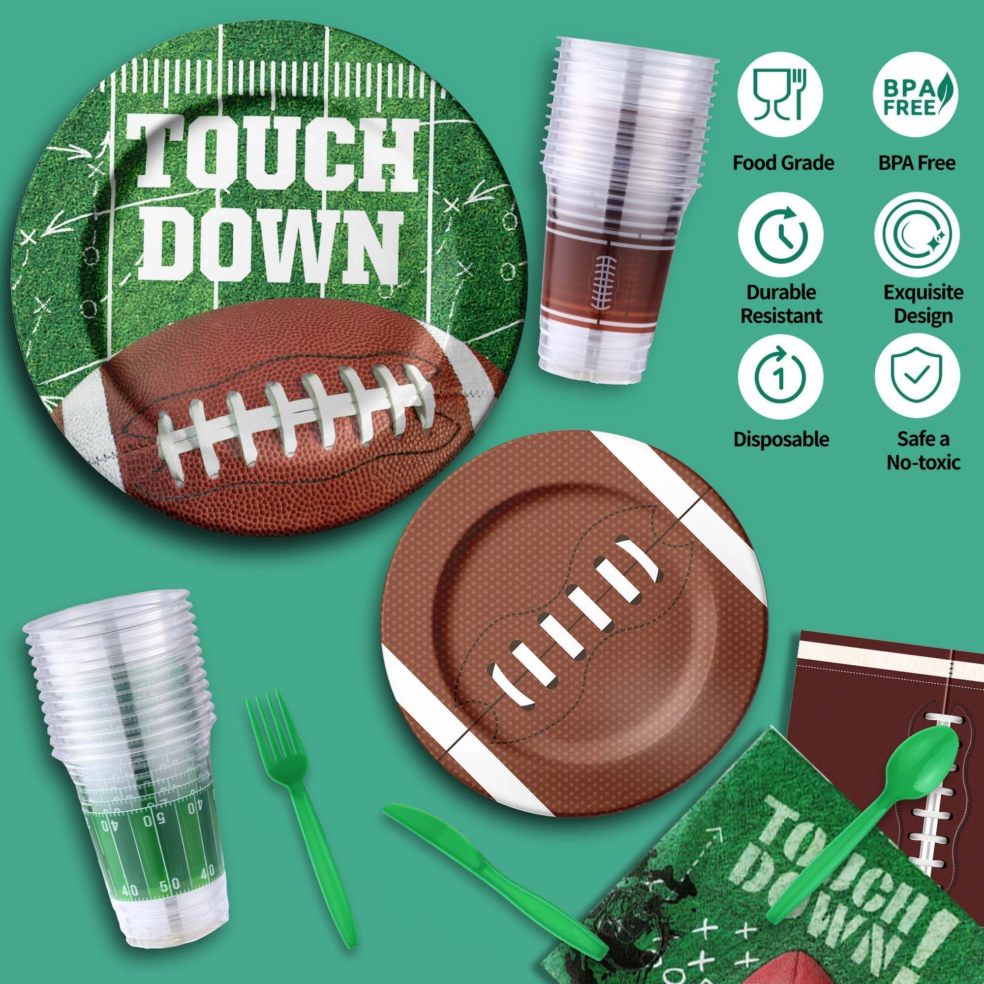Football Party Supplies Kit - 173PCS Party
