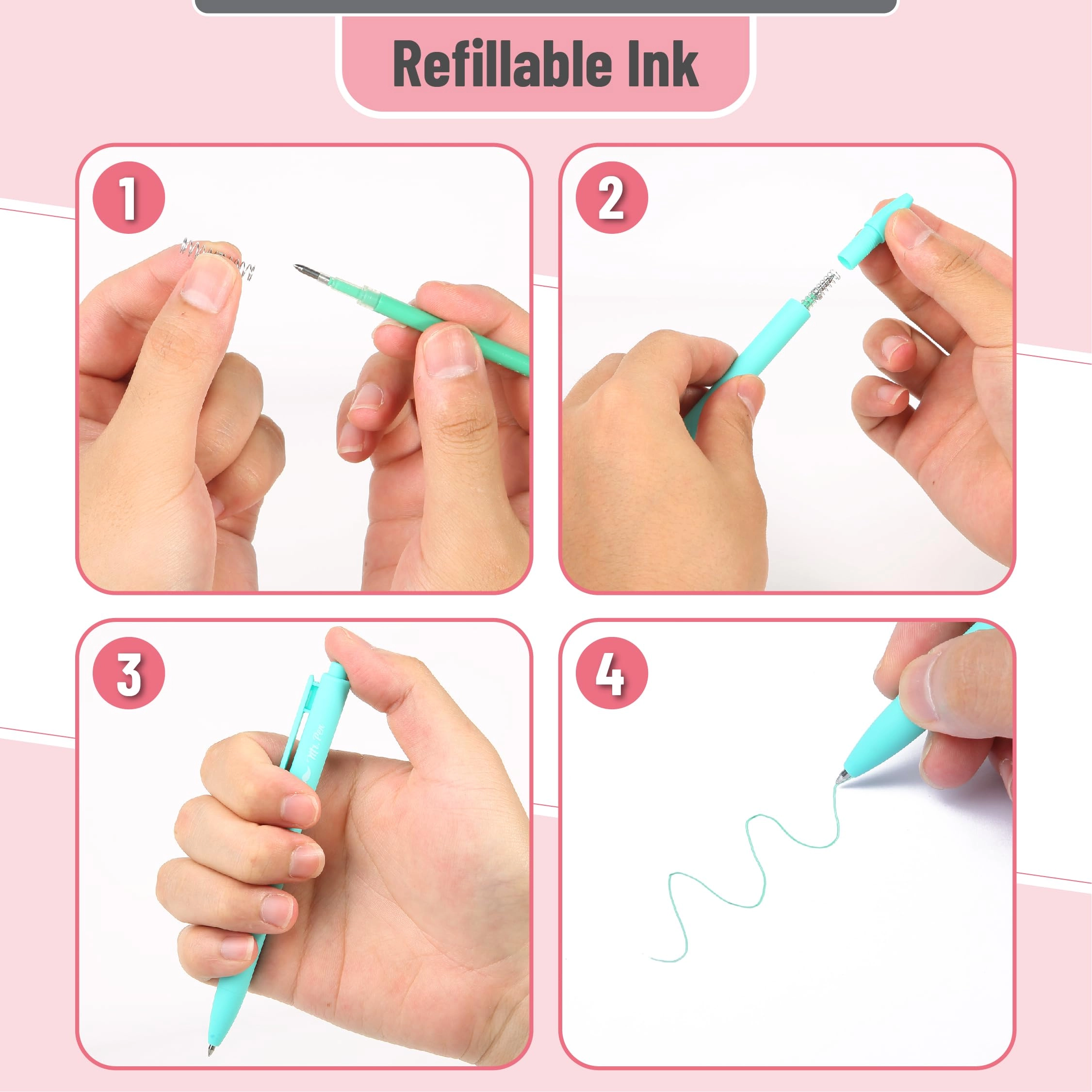 Retractable Gel Pens - 12 Pack 0.7mm