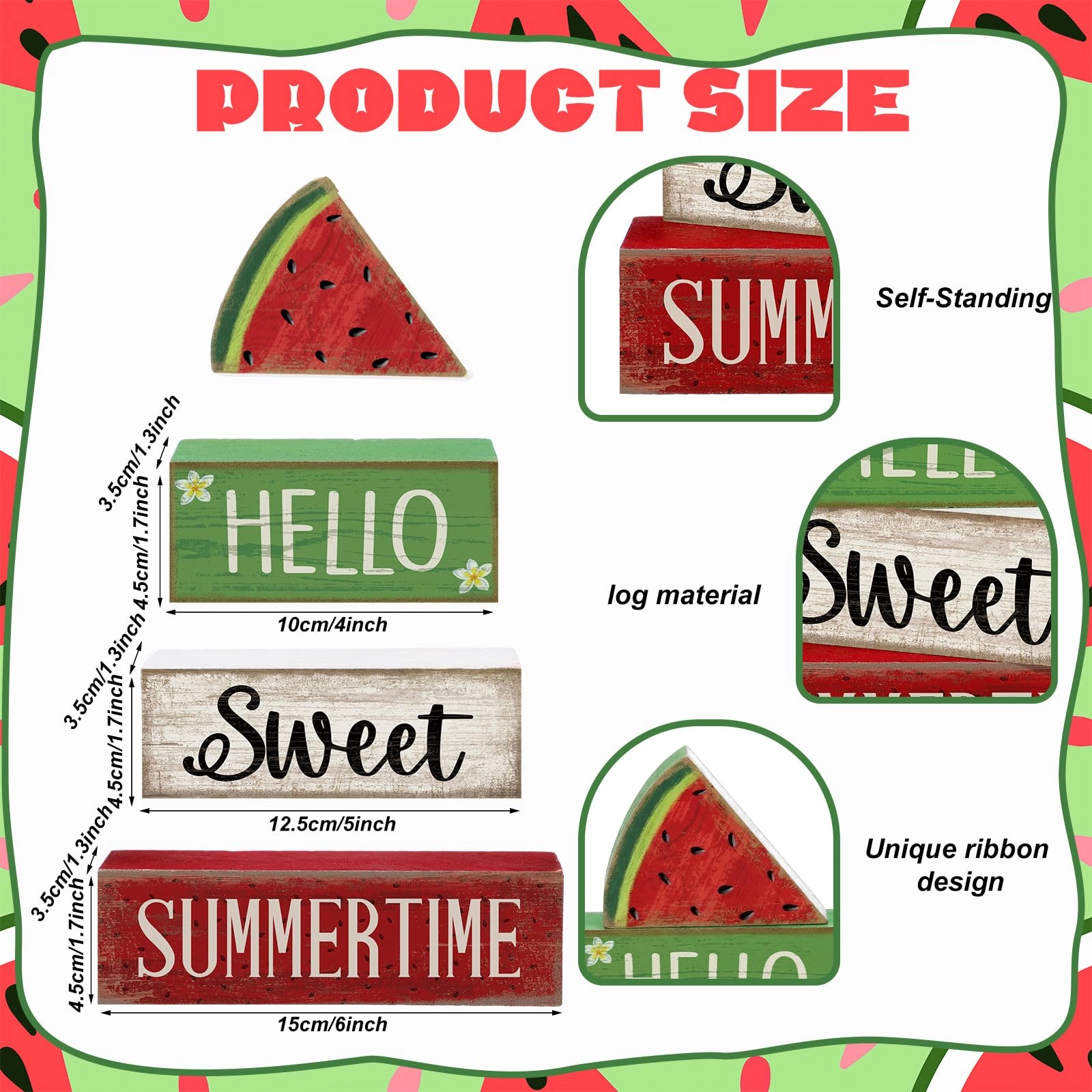 Watermelon - 4 Pcs summer