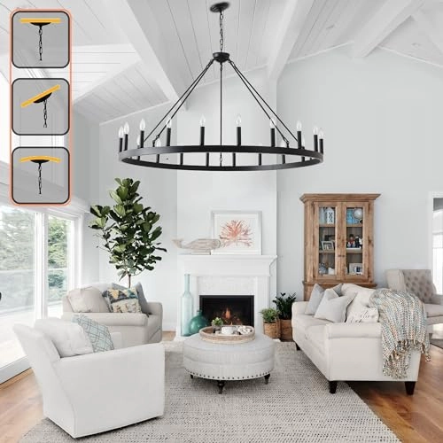 Wagon Wheel Chandelier - 12" 20" 39"