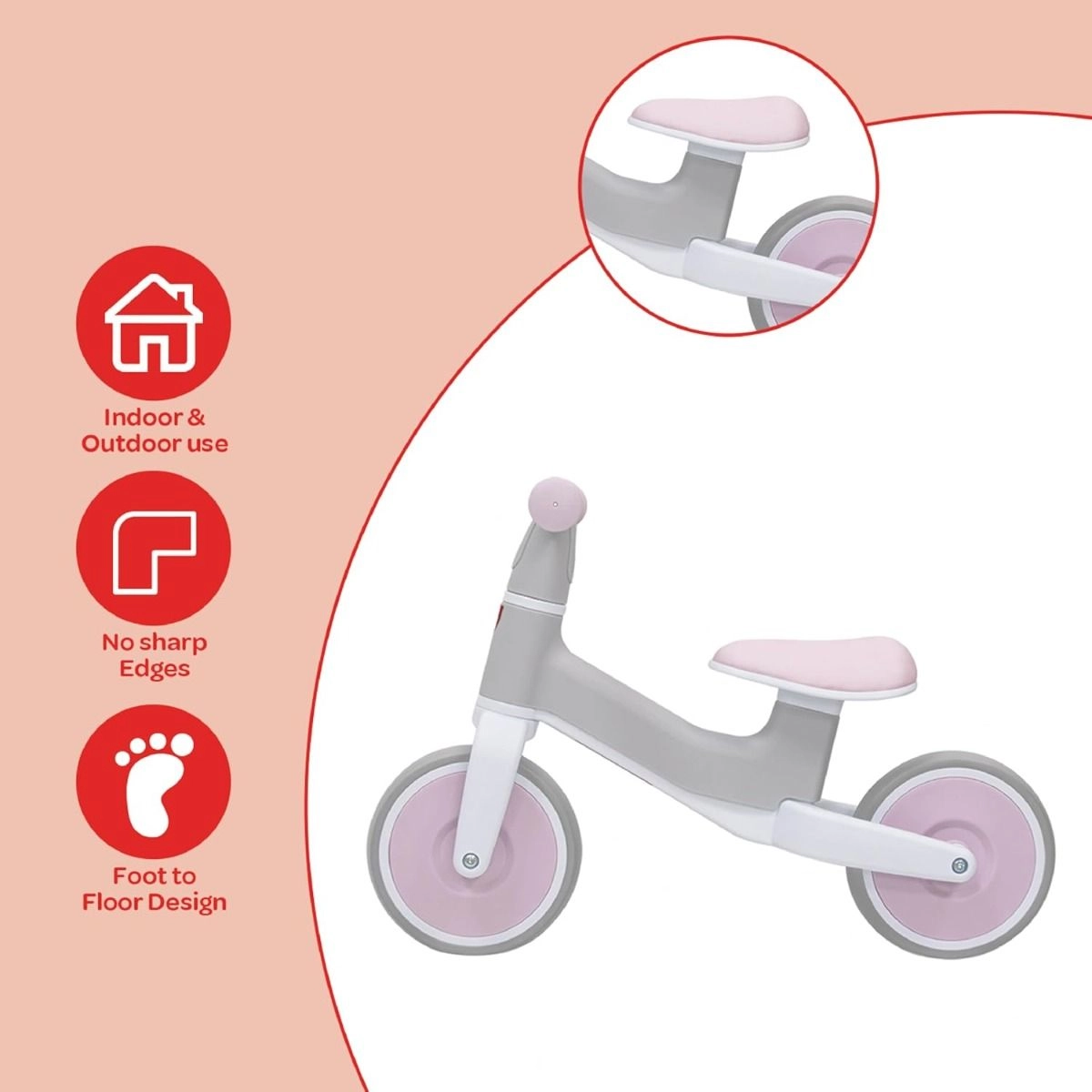 Swift Baby Balance Bike - Pink 3 Years