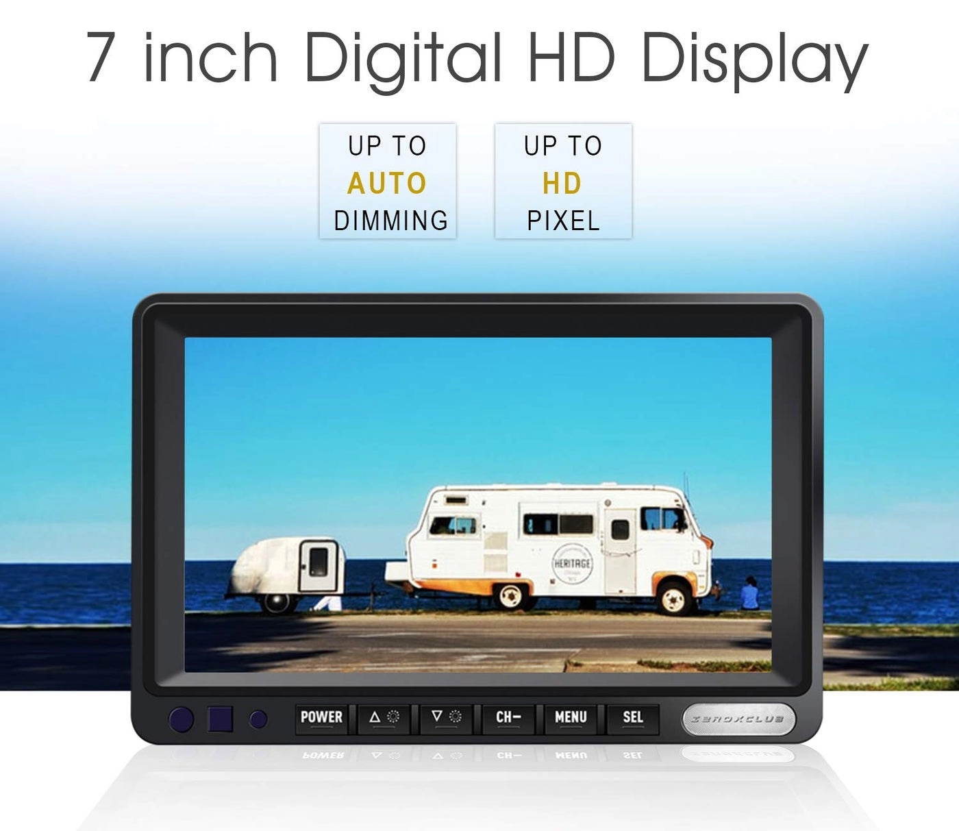 Digital Wireless 2 Backup Camera System - Night vision Wireless + 7’’ DVR Split Monitor - 7 Inches Touch Button