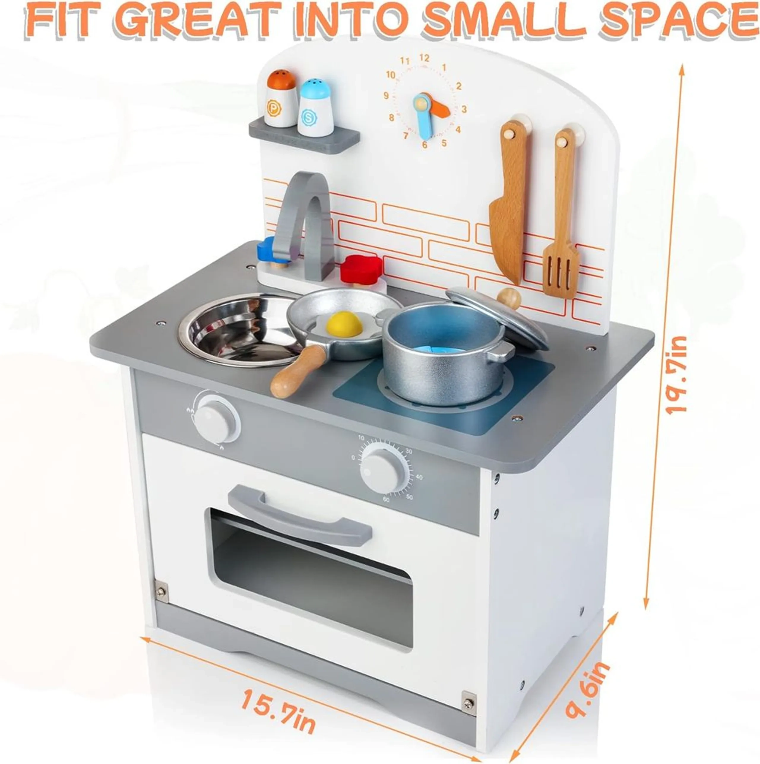 Kids Kitchen Wooden Pretend Playset (5551007-MMM-913)
