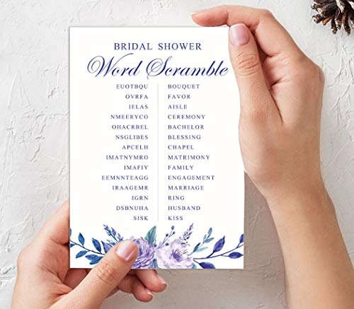 Wedding Word Scramble Bridal Shower Game Cards - 50 piece(s)
