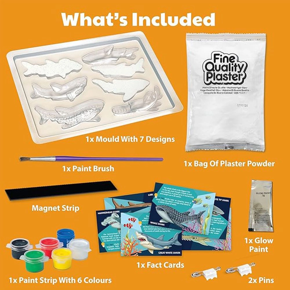 Mould & Paint Glow In The Dark Craft Kit - Sharks