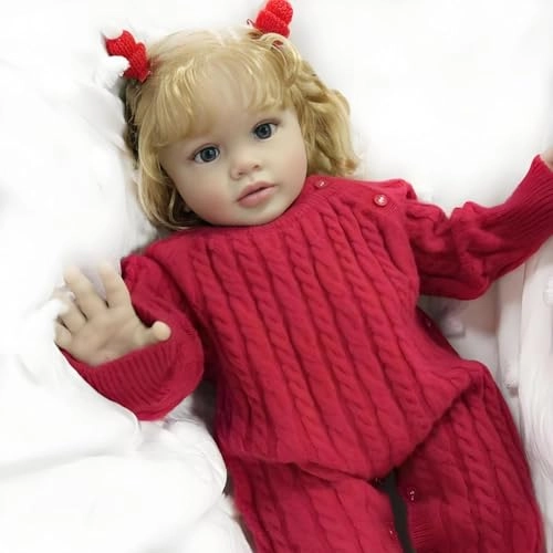 Pippa Reborn Baby Doll - 26 inch Cotton Vinyl Hand-rooted Curly Hair Ages 3+