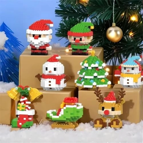 Christmas Building Blocks - Santa Claus Reindeer Snowman 6 pcs