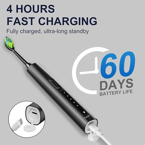 Sonic Electric Toothbrush - 40000VPM 5 Modes 4 Brush Heads