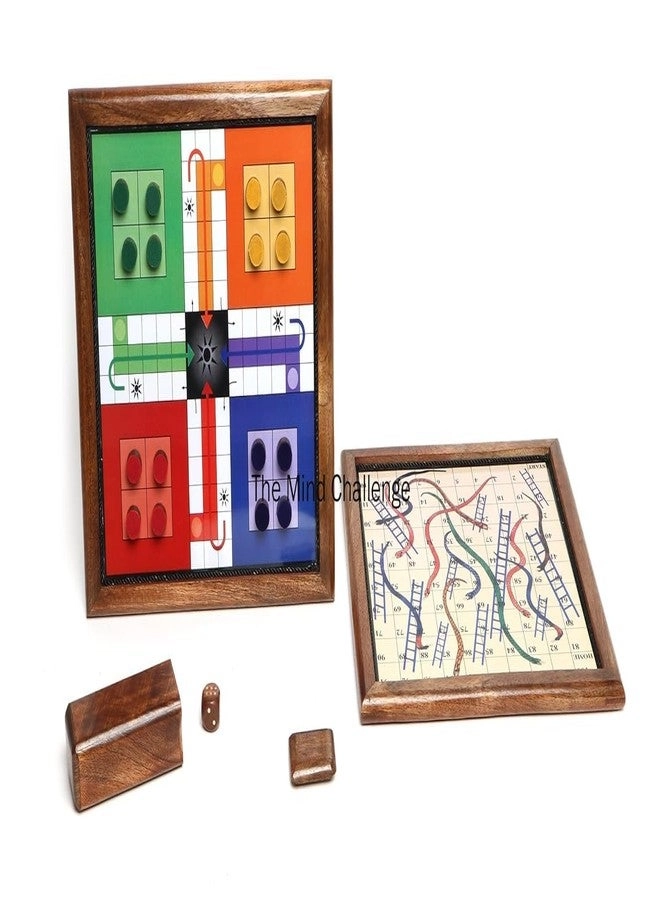 Handmade Wooden Snake% ladders - Magnetic Travel