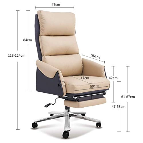 Desk Chair - PU Leather Brown High Back