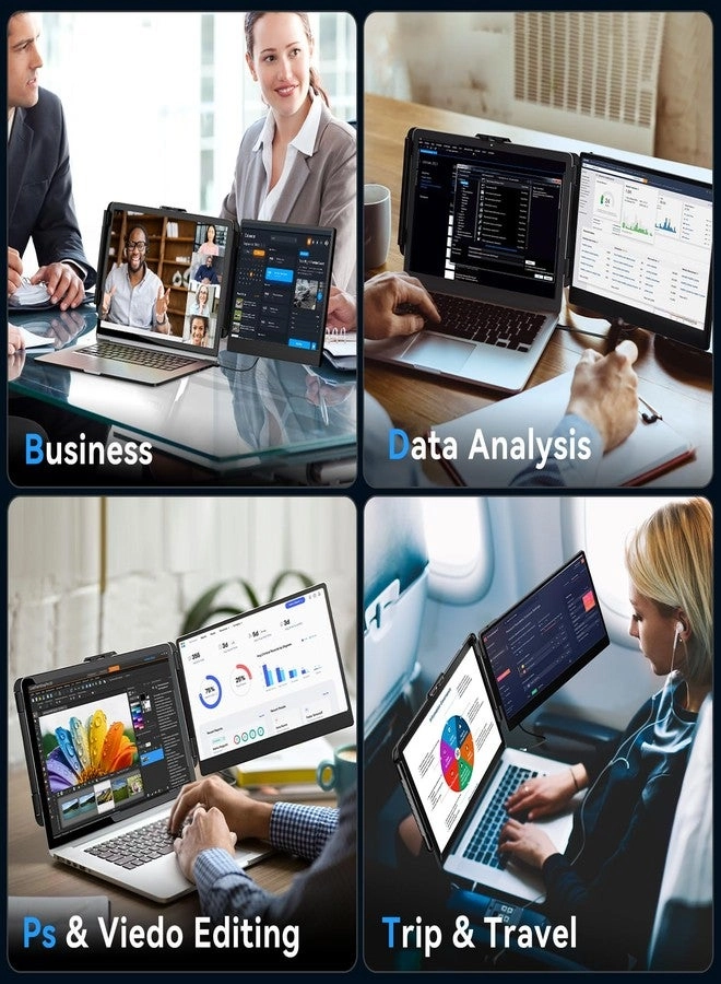 Laptop Screen Extender Monitor - Dual 14 inch IPS FHD 1080P