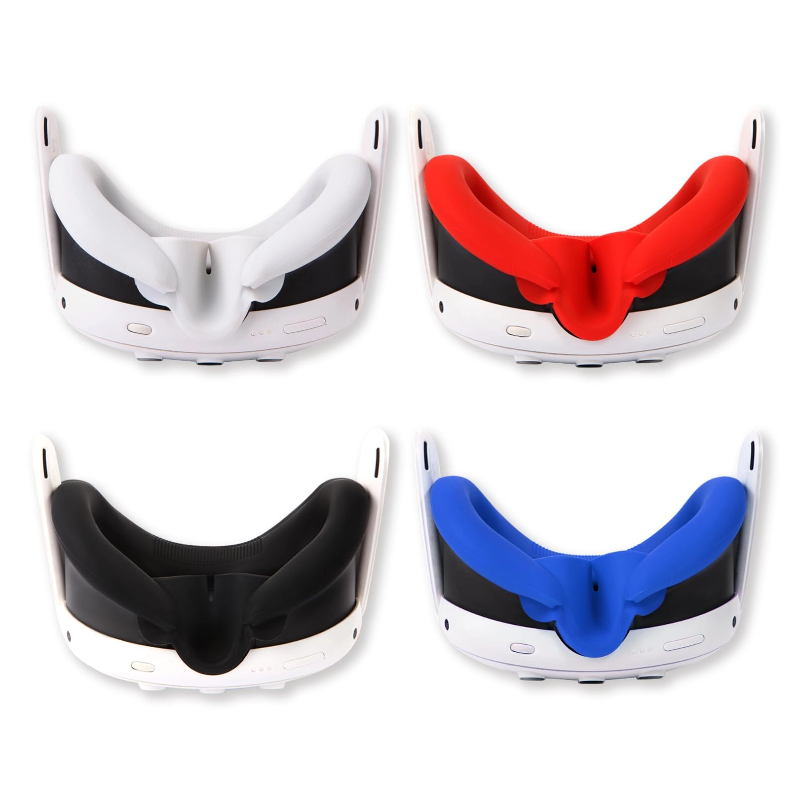 OOAVR Silicone VR Face Mask - 4 Pack Waterproof Black+Grey+Blue+Red