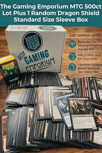 Storage Box + Magic: The Gathering Assorted Cards - 500pcs + Dragon Shield Standard Size Sleeves - 100pcs
