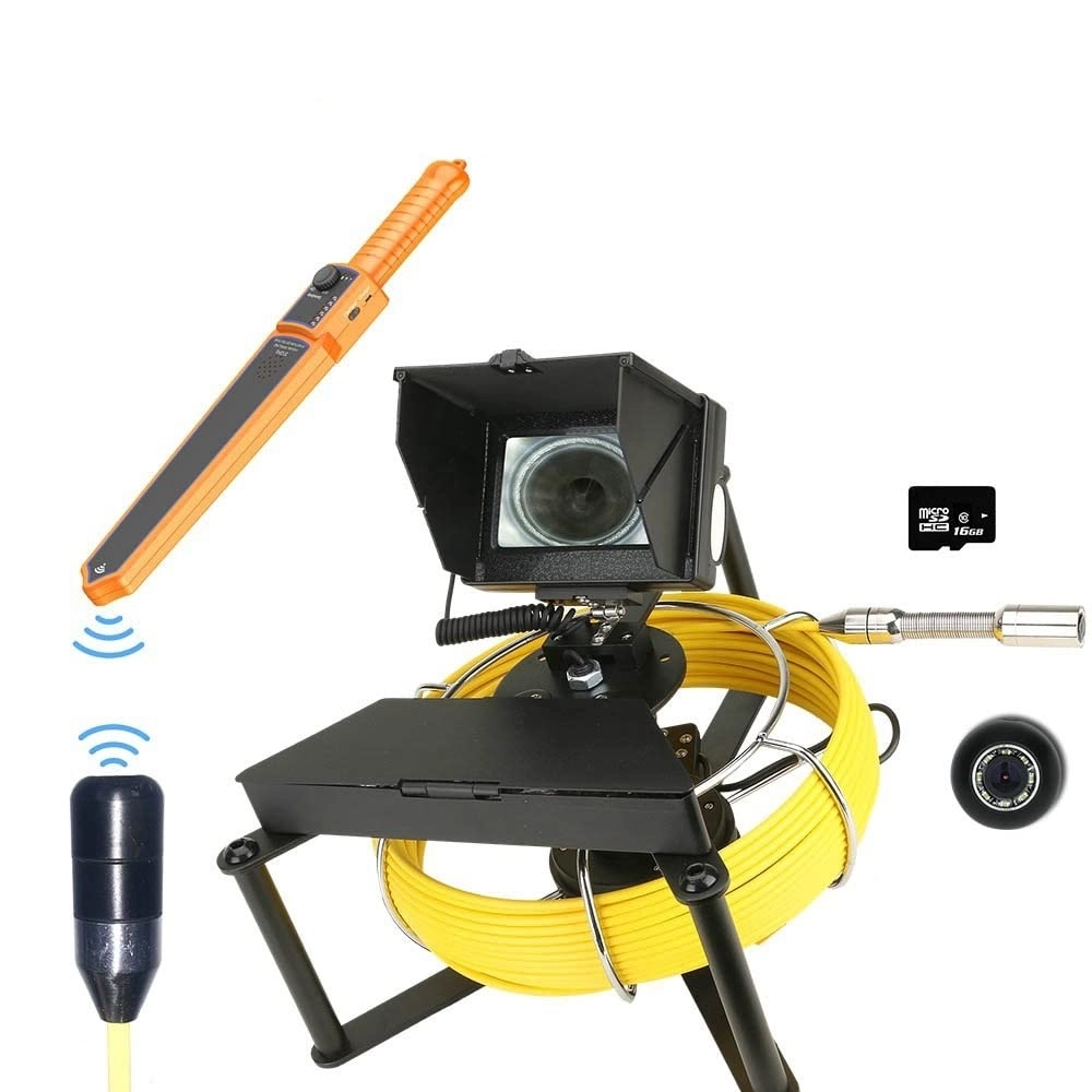SOSSEG Snake Camera - 16GB DVR 512HZ Pipe Locator 4.3inch IPS Color Monitor