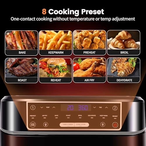 2 Chamber Hot Air Fryer - 12 Liters