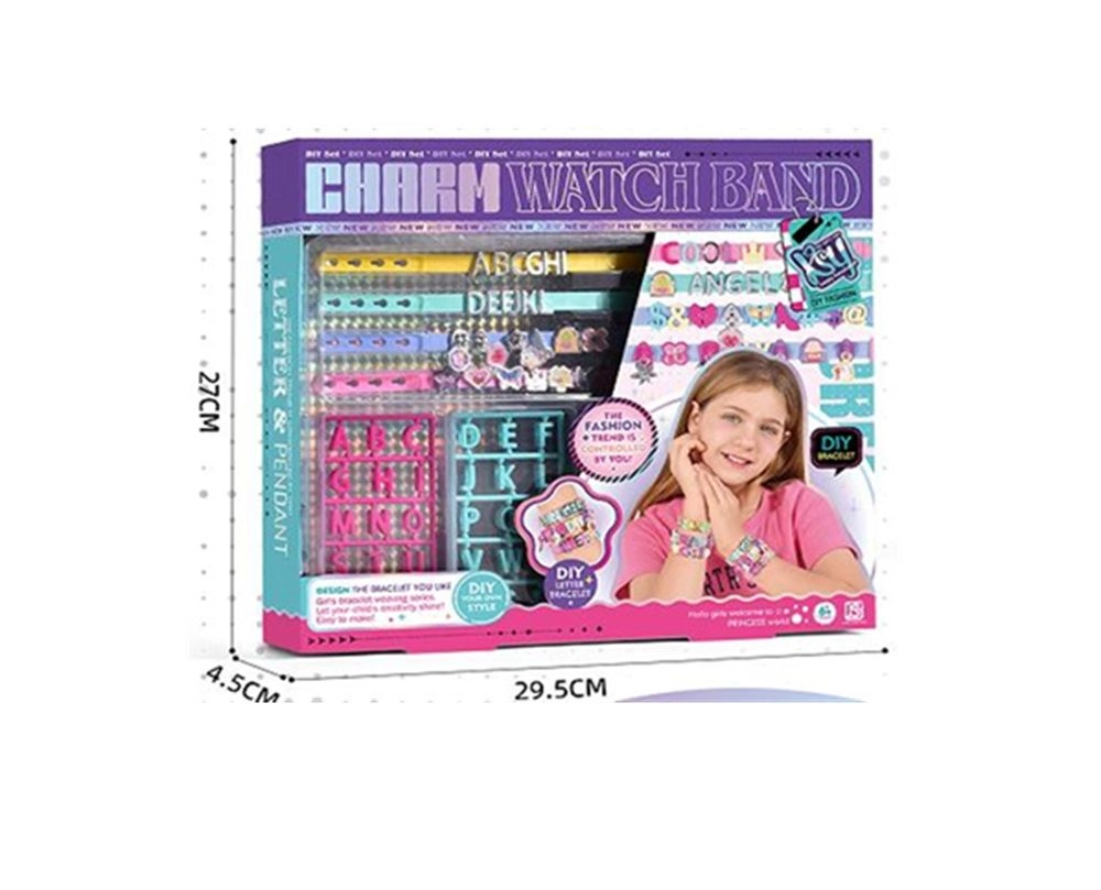 DIY Charm Watch Band And Letter Bracelet Kit - 6+ Multi Colour