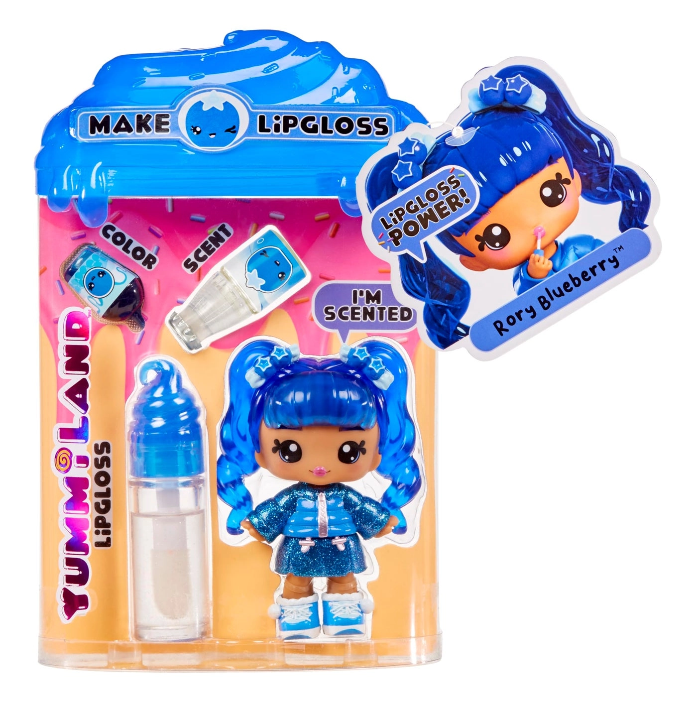 Rory Blueberry Lipgloss Doll - 4" Blueberry Scent Ages 4+