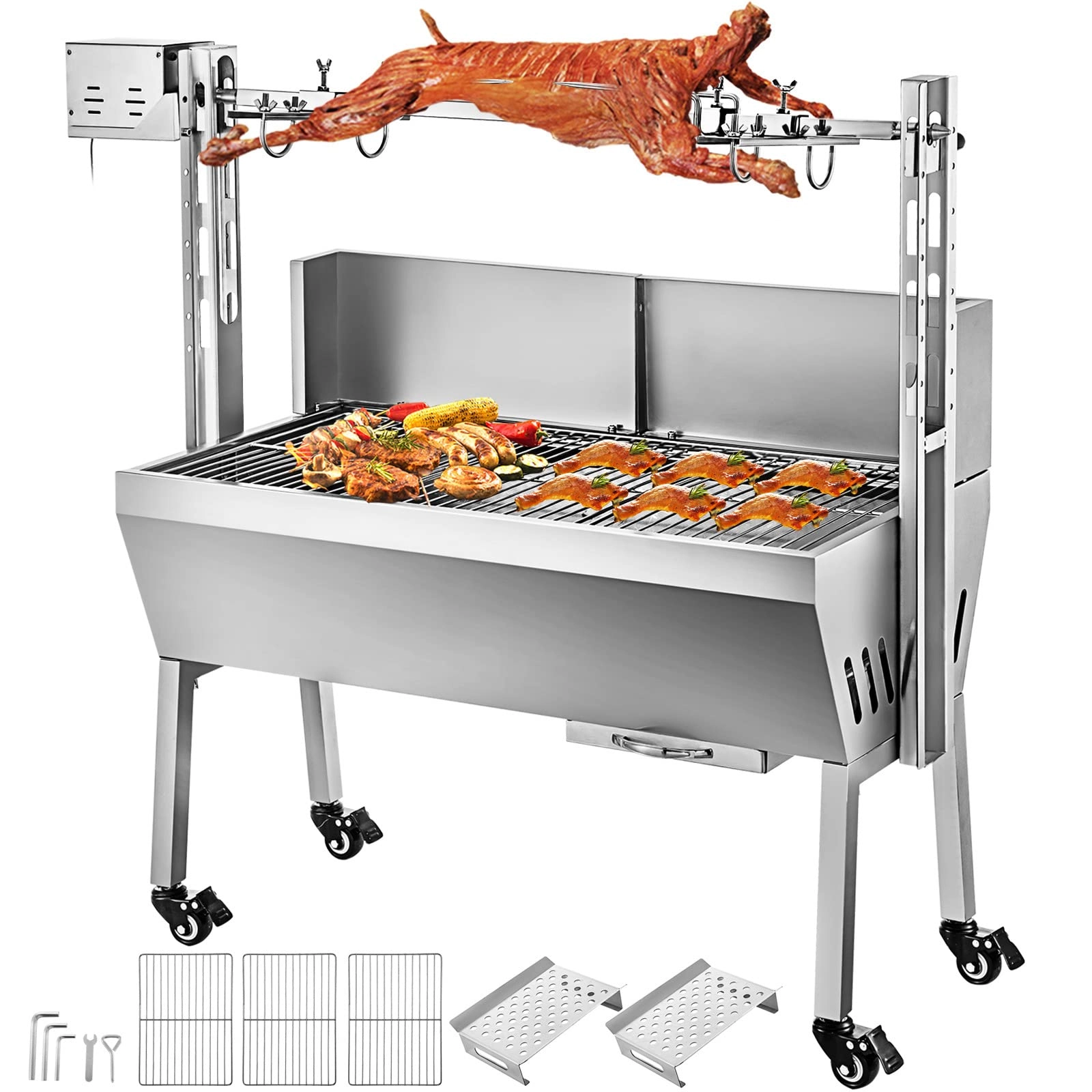 MiBoce Electric Tripod Rotisserie - charcoal briquettes, lump charcoal or wood