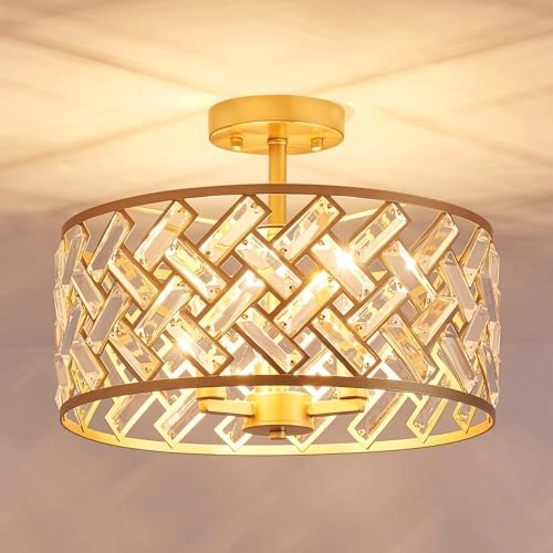 Crystal Ceiling Light - D39 x H28.5 cm E14 base 3 Lamps
