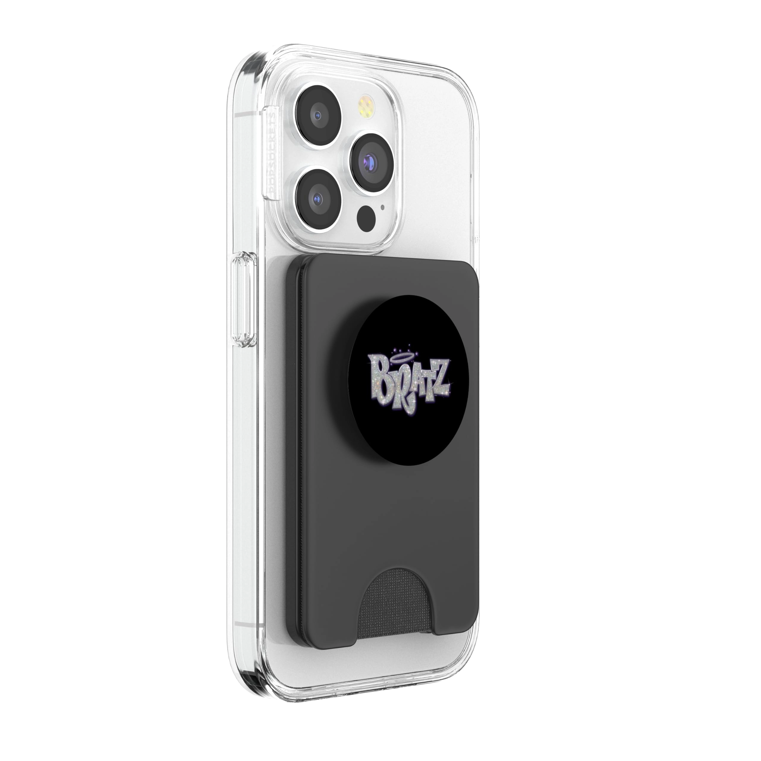 PopGrip - Glittery Purple and Silver Logo Adhesive