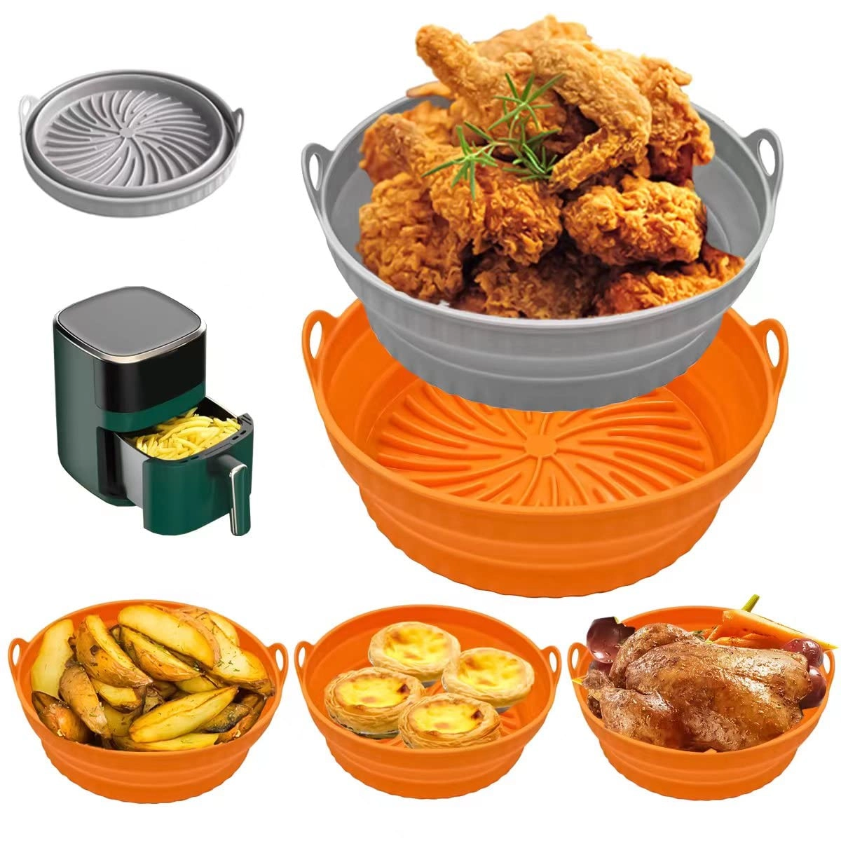 Yanwela Air Fryer Silicone Pot - Silicone 2 Packs