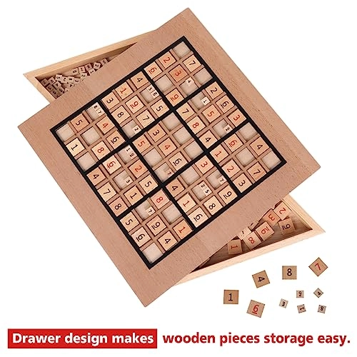 Sudoku Board Game - 11.6 Inch 90 Large Number Tiles 2 Drawers