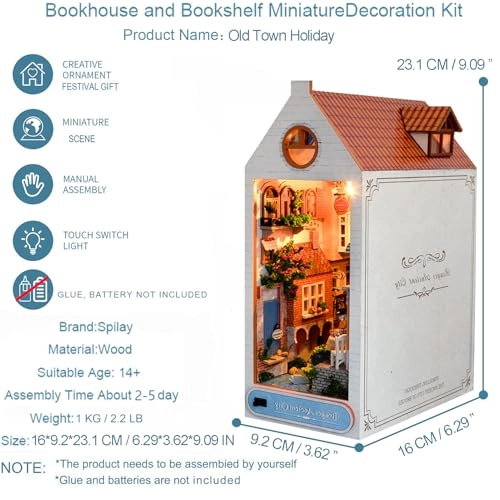 DIY Dollhouse Miniature Book Nook - Holiday 1:32