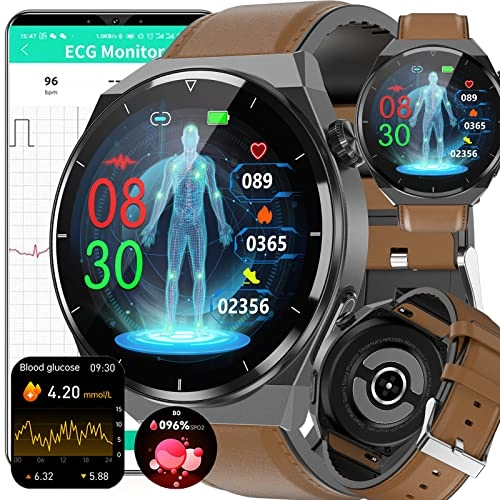 Blood Glucose Smart Watch - ECG HRV 20 Sports Modes