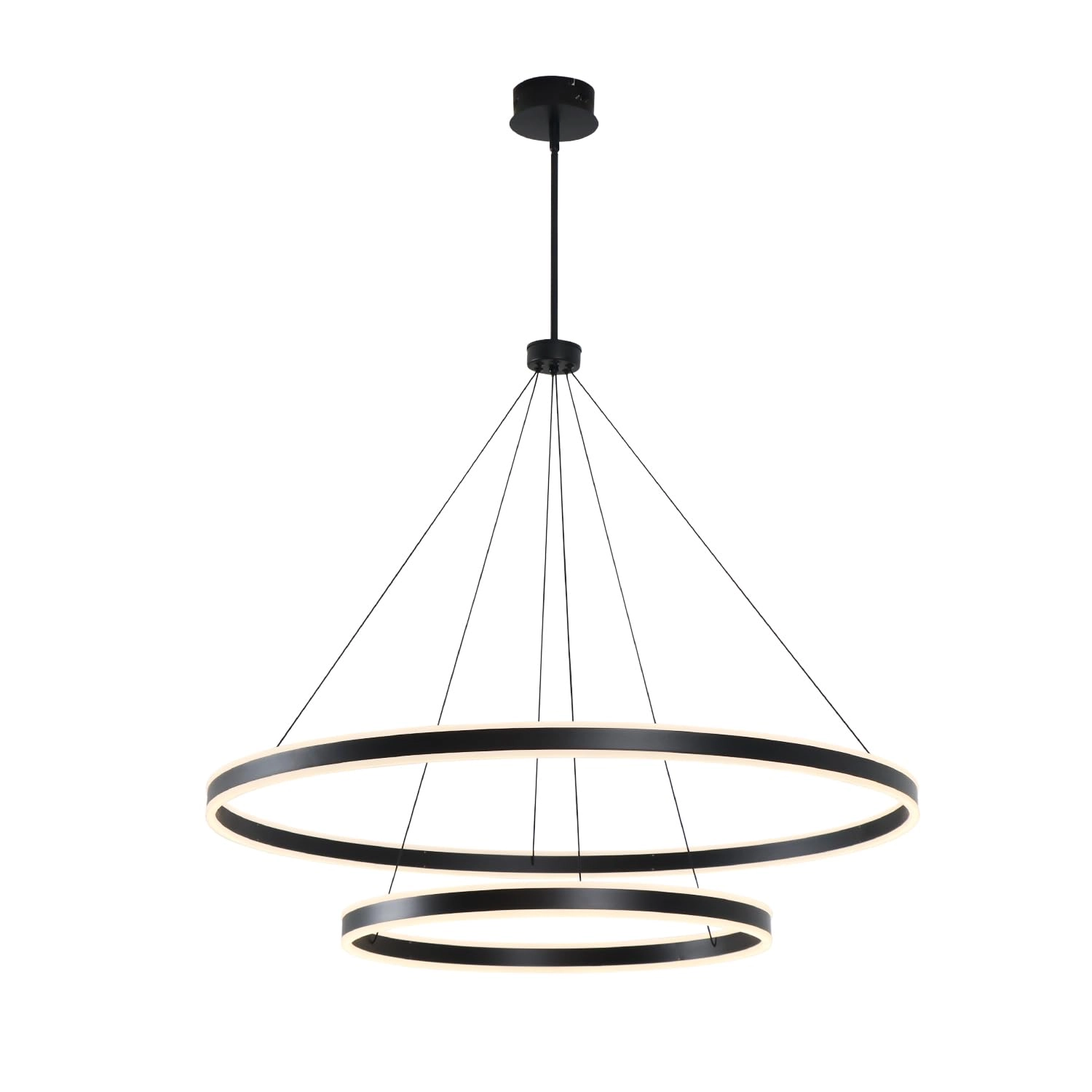 sinolite 2 Lights Rings Chandelier - Adjustable Color Temperature Dimmable