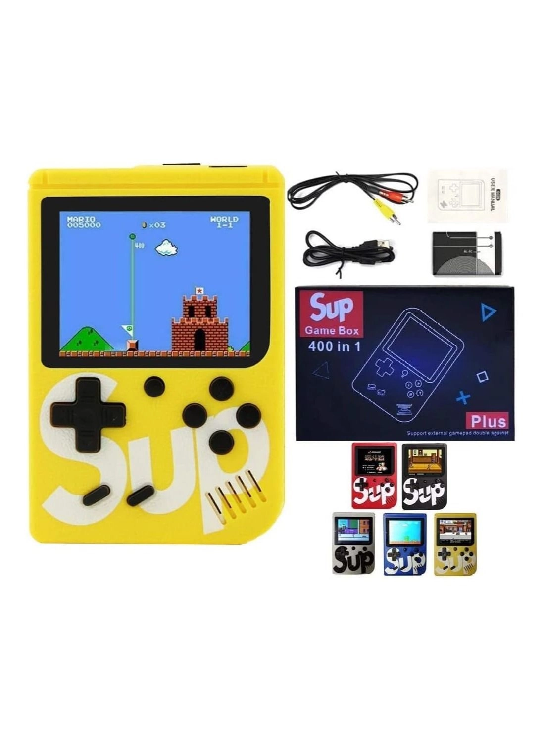 Handheld Game Console - 400 Built-in Games 3-Inch Color Screen Rechargeable Battery