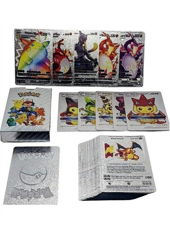 Assorted Cards Deck Box Set - Silver 55pcs
