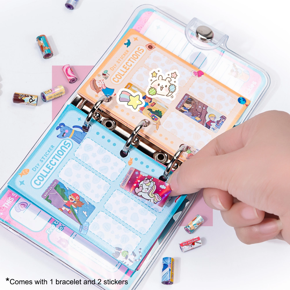 DIY Wearable & Shareable Bracelet & Sticker Craft Kit - Multicolor 1 bracelet 2 stickers