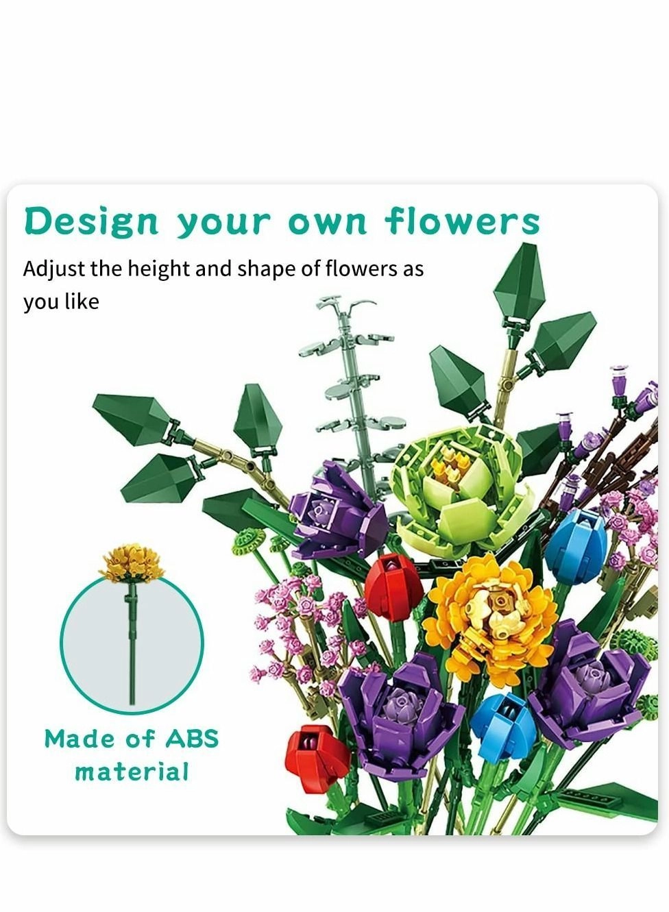Flower Bouquet Building Kit - 999 pcs