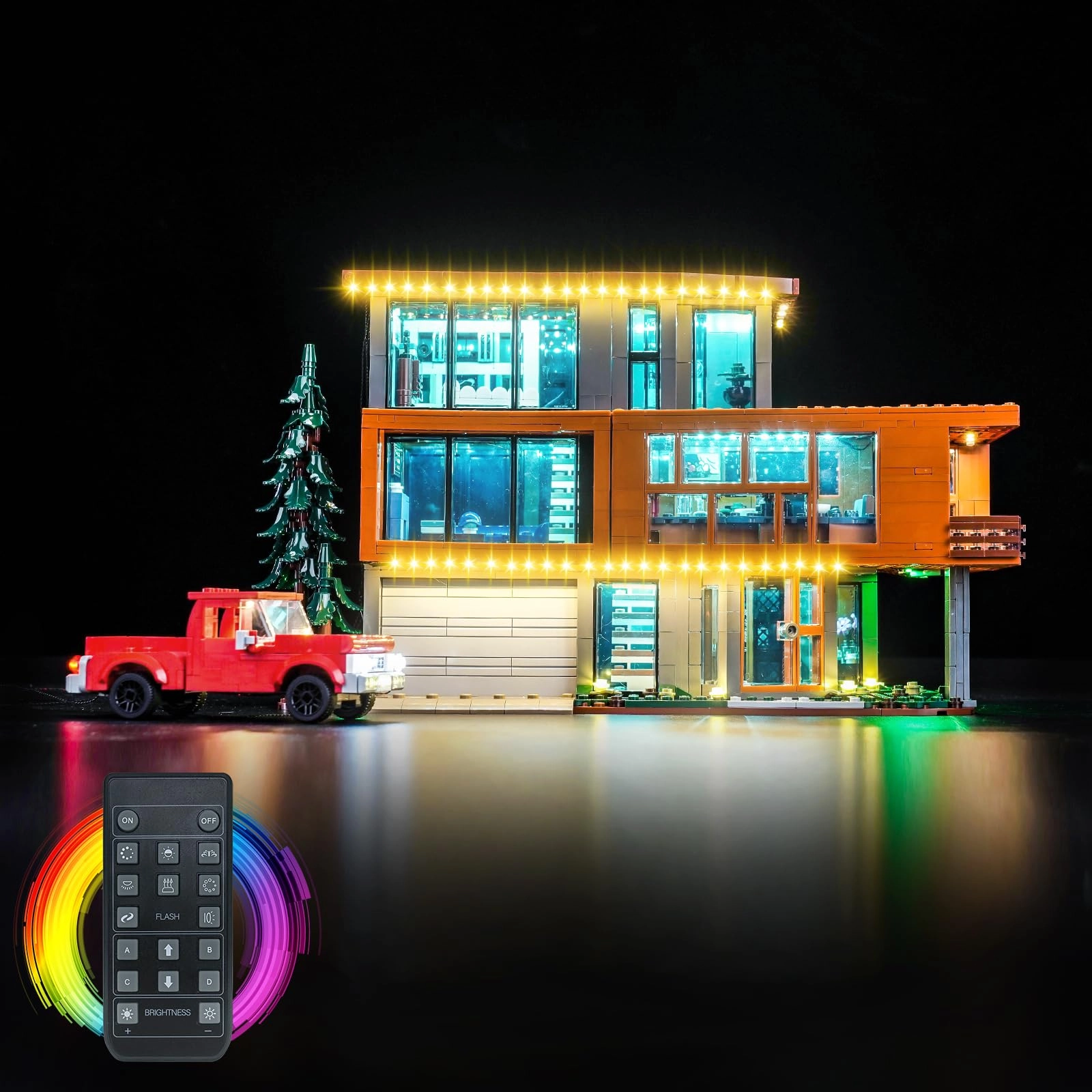 Hilighting Led Light Kit - Remote Version Yellow Compatible with Lego 21354