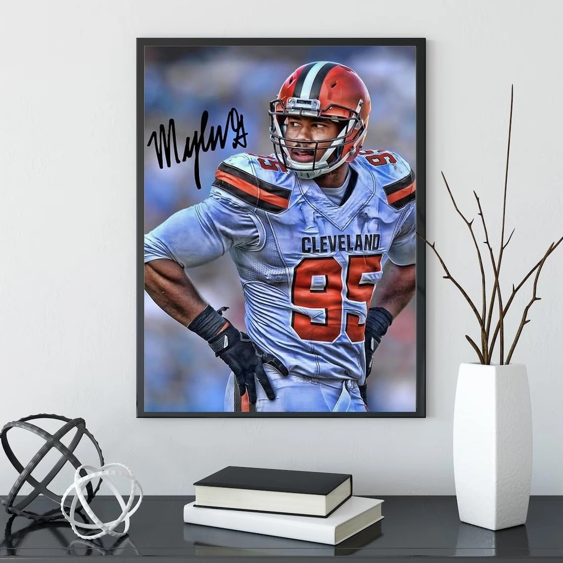 Myles Garrett Poster - Canvas 12 x 16 in Unframed