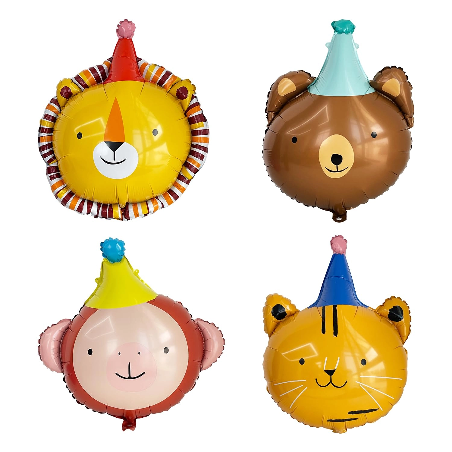 geloubo Animal Head Foil Balloon Kit - 4 pcs Baby Shower Birthday