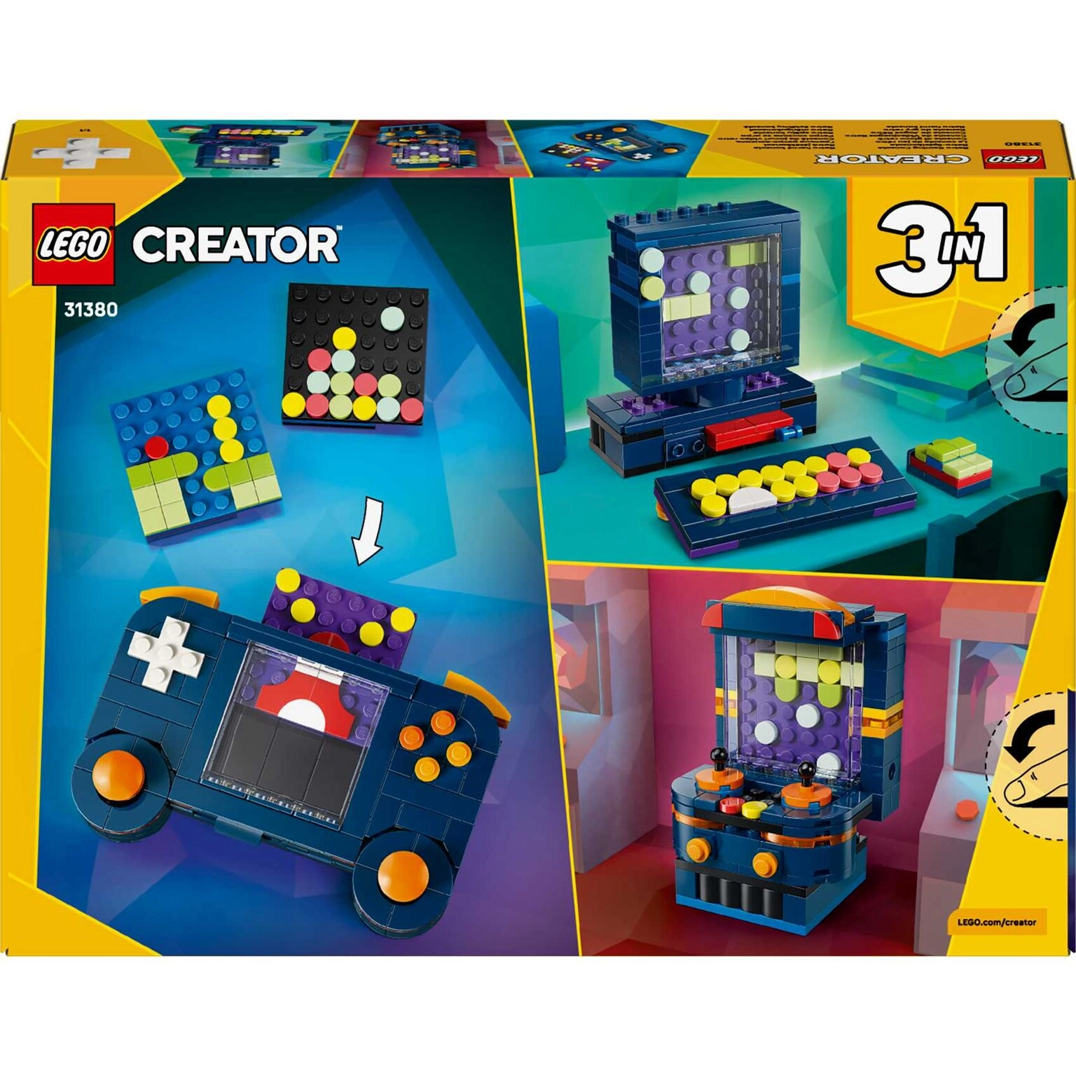 COLOR LAND CHILDRENS TOYS CENTER LLC Creator 3 in 1 Retro Gaming Console - 268-piece Ages 8+