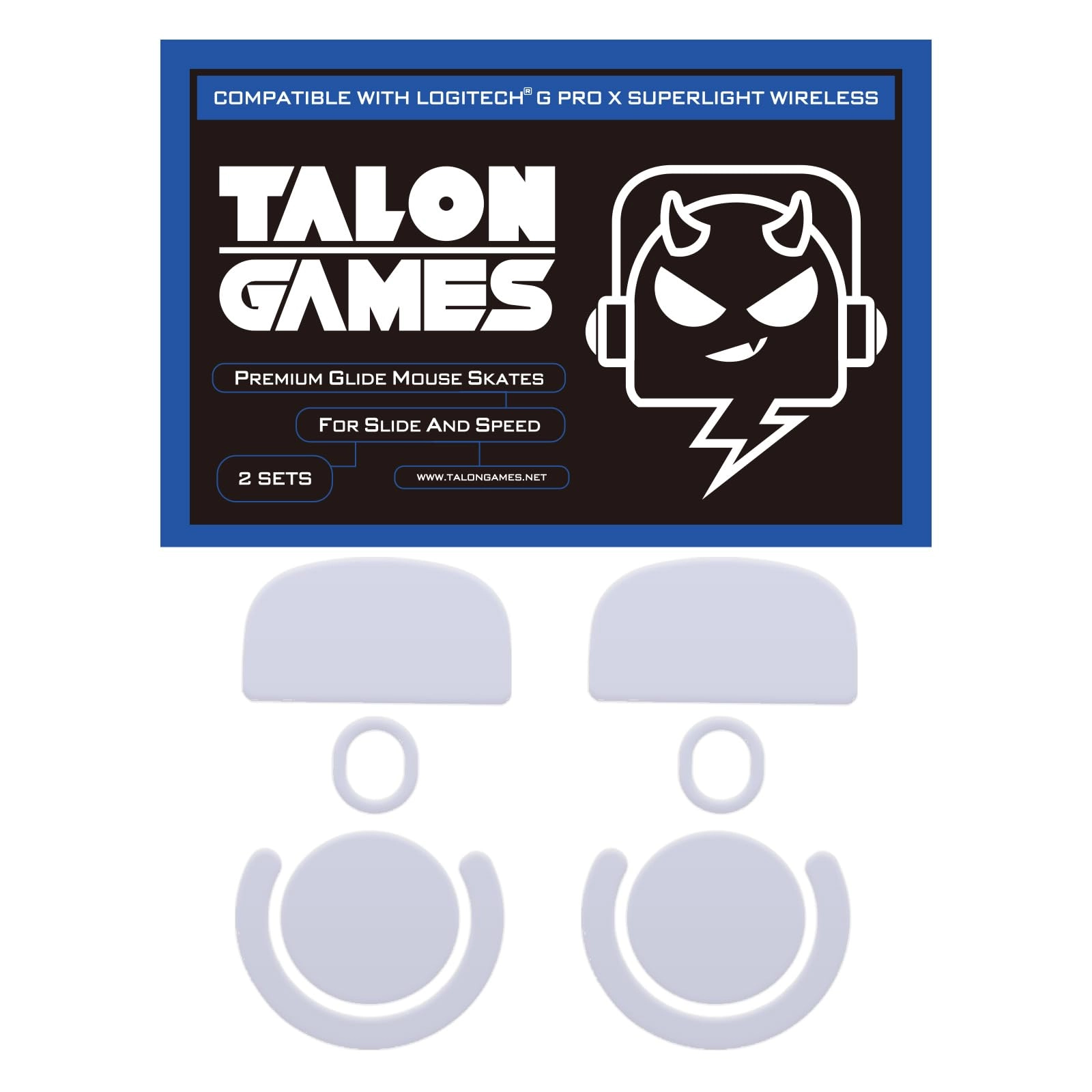 TALONGAMES Mouse Feet Skates - Compatible with Logitech G Pro X Superlight 0.8mm Pure PTFE